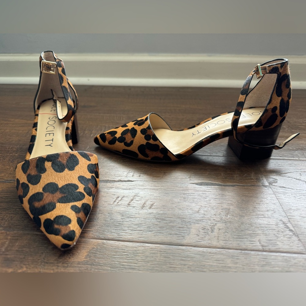 Sole Society ~ NEW Katarina Tan-Black Leopard Haircalf Size 7.5M